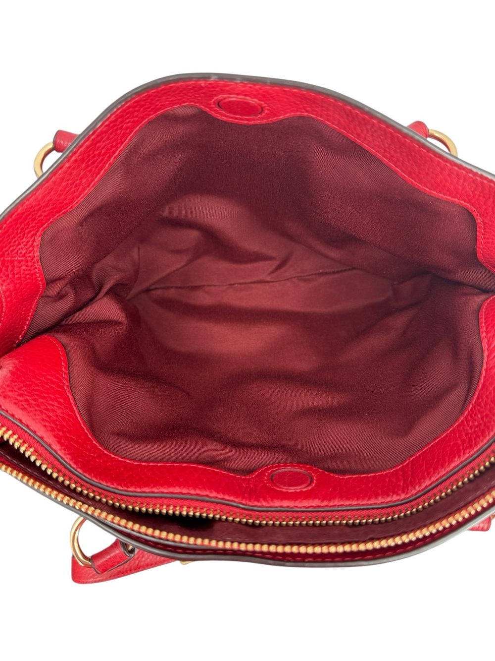 Coach Remi Pebbled Leather Satchel Crossbody Bag Tru Red - Picture 11 of 16